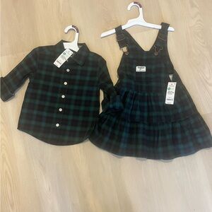 OshKosh plaid matching outfits…NEW with tags!